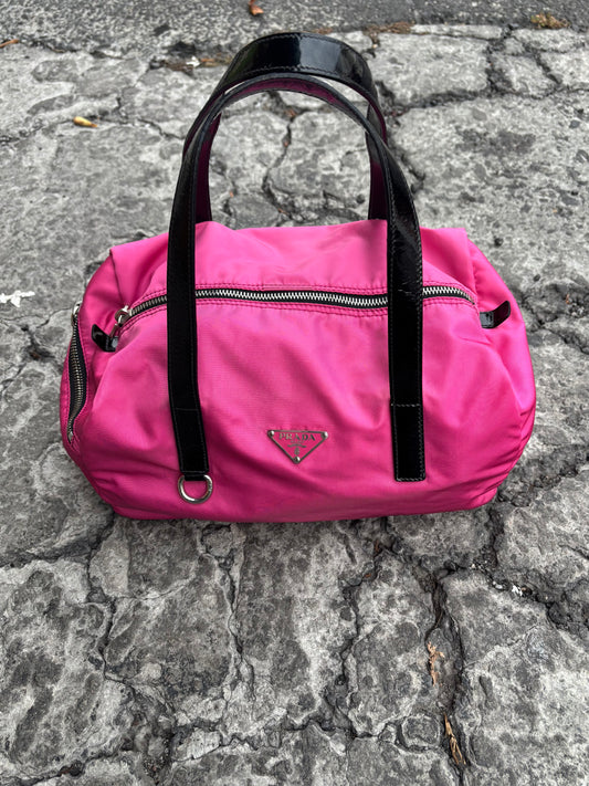 Bolsa de nylon Prada rosa