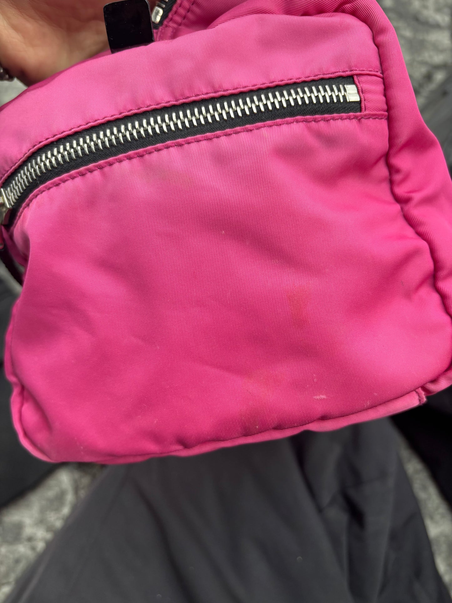 Bolsa de nylon Prada rosa