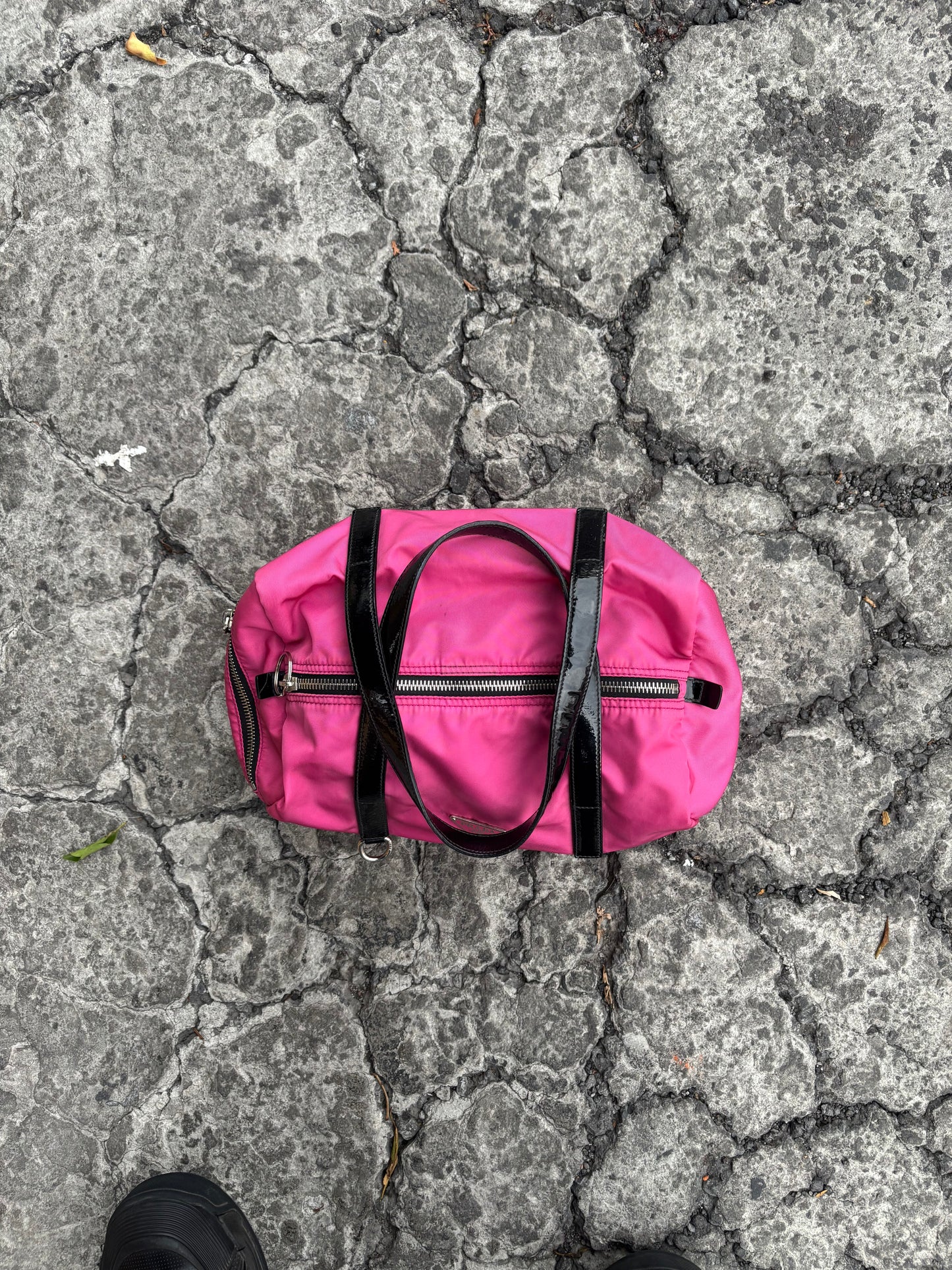 Bolsa de nylon Prada rosa
