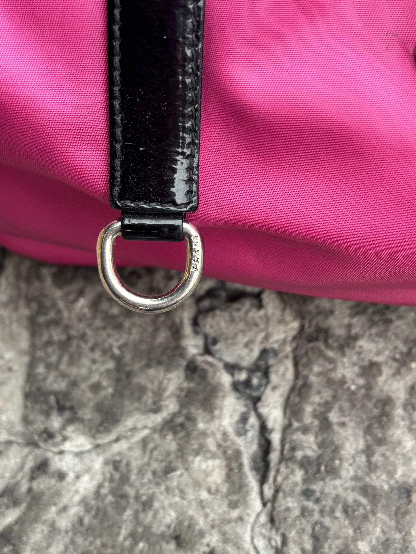 Bolsa de nylon Prada rosa